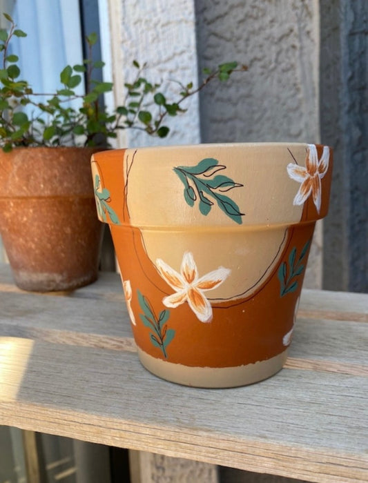 Boho Hand - Painted Pot - Plant and Clay Nook