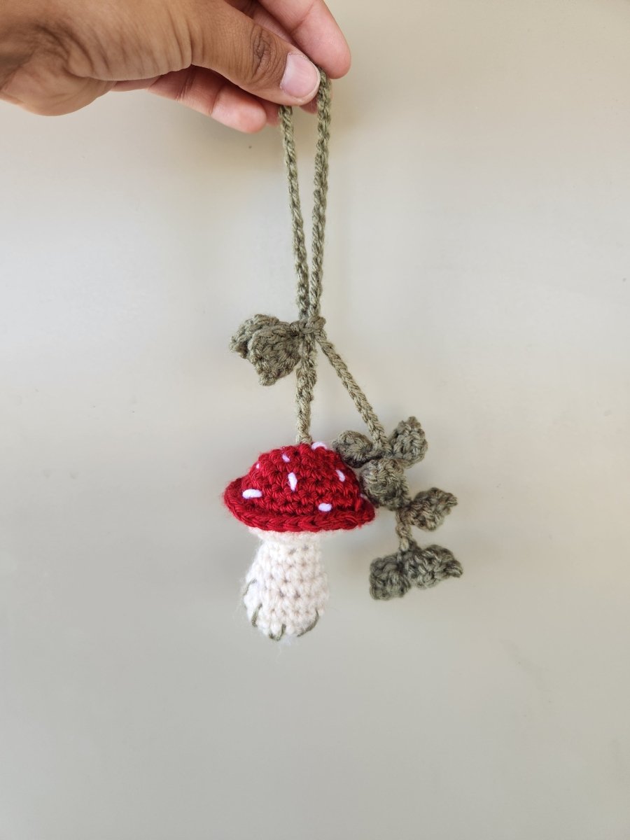 Crochet Mushroom Hanger - Plant and Clay Nook